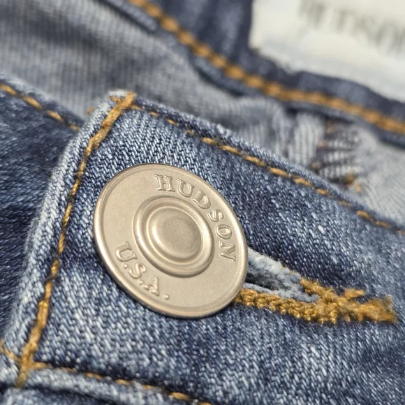 Hudson Jeans Womens 26 Dark Wash Distressed Skinny - Picture 6 of 14